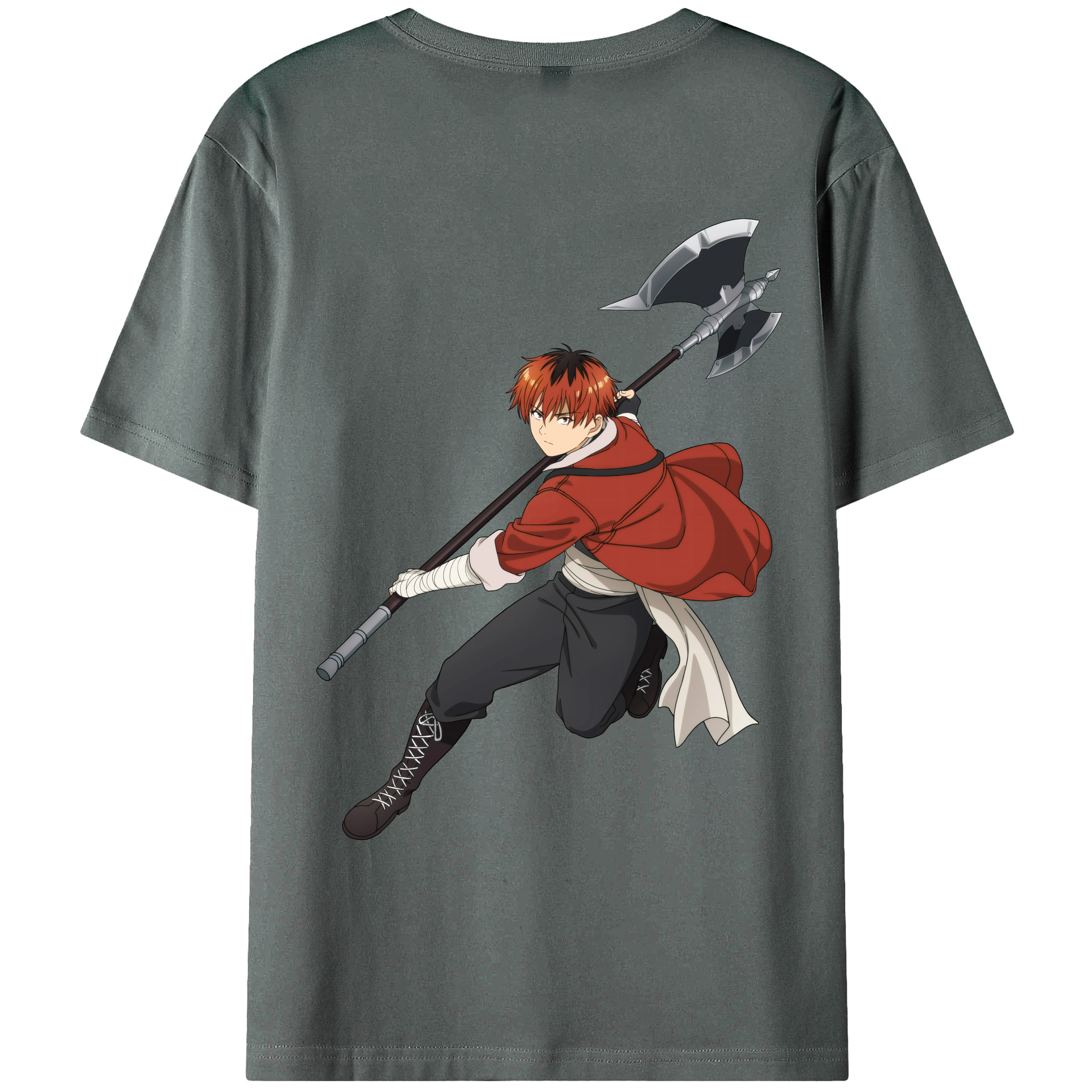 （画像用） 葬送のフリーレン Frieren 綿100％ メンズ半袖Tシャツ（バックプリント） 通気性